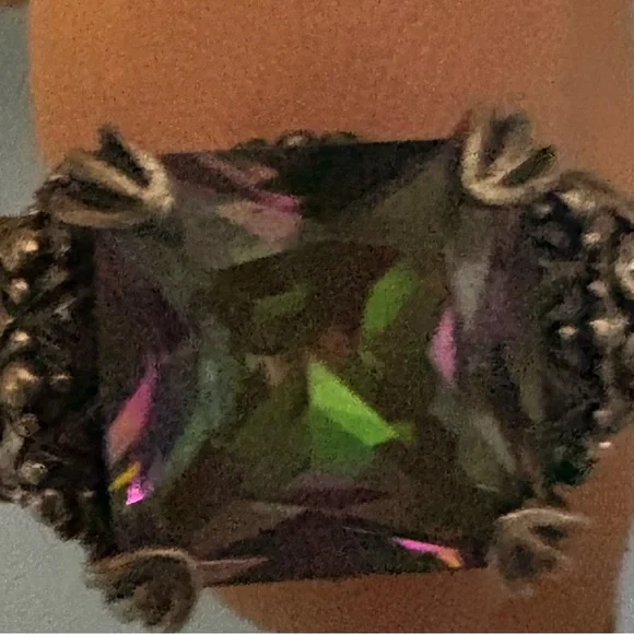 Vintage Sterling Silver 925 Large Mystic Topaz Stunning Ring Size 9 - Picture 11 of 16